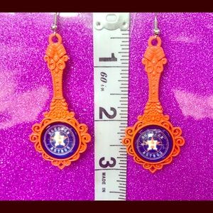 Orange Spoon Houston Astros Earrings